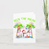 Deck The Palms Flamingo Trocal Christmas Lights Pa Kaart (Voorkant)