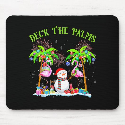 Deck The Palms Flamingo Trocal Christmas Lights Pa Muismat (Voorkant)