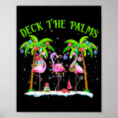 Deck The Palms Flamingo Trocal Christmas Lights Pa Poster (Voorkant)
