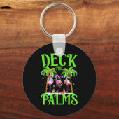 Deck The Palms Flamingo Trocal Christmas Lights Pa Sleutelhanger (Voorkant)