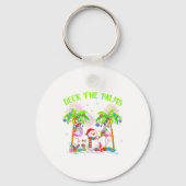 Deck The Palms Flamingo Trocal Christmas Lights Pa Sleutelhanger (Voorkant)