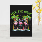 Deck The Palms Flamingo Tropical Christmas Lights  Kaart (Gele Bloem)