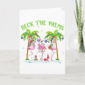Deck The Palms Flamingo Tropical Christmas Lights Kaart (Voorkant)