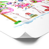 Deck The Palms Flamingo Tropical Christmas Lights  Poster (Hoek)