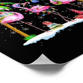 Deck The Palms Flamingo Tropische Kerstverlichting Poster (Hoek)