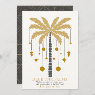 Deck the Palms Golden Palm Tree Ornament Kerst Feestdagenkaart