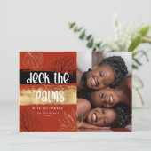 Deck the Palms' Mele Kalikimaka Foto Feestdagenkaart (Staand voorkant)