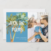Deck the Palms' Merry Christmas Palm Trees Foto Feestdagenkaart (Voorkant)