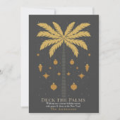 Deck the Palms Palm Tree Ornament Grey Christmas Feestdagenkaart (Voorkant)
