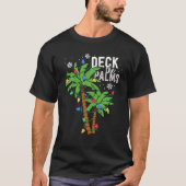 Deck The Palms Tropical Hawaii Christmas Palm Tree T-shirt (Voorkant)