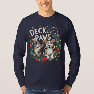 Deck the Paws - Funny Christmas Pet Mischief T-Shi T-shirt