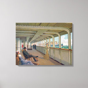 Deck Uitzicht van de lijn Patricia, Hamburg-Amerik Canvas Afdruk