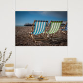 " deck " - voorzitters die naar het Zee kijken Poster (Keuken)