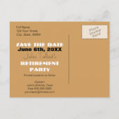 Deckchair Retirement Party Save the Date briefkaar Aankondigingskaart (Achterkant)
