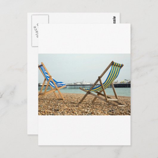 Deckchairs & shingle briefkaart (Voorkant / Achterkant)
