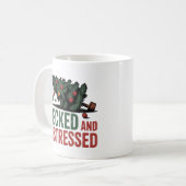 Decked and Distressed | Christmas Chaos Humor Koffiemok (Voorkant links)