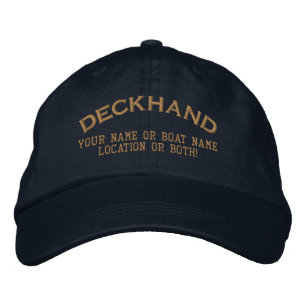Deckhand Aangepast Uw Naam Boot Lokaal Geborduurde Pet