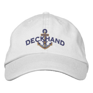 Deckhand Nautical Star Anchor Borduurwerk Geborduurde Pet