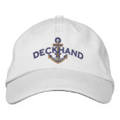 Deckhand Nautical Star Anchor Embroidery Geborduurde Pet (Voorkant)