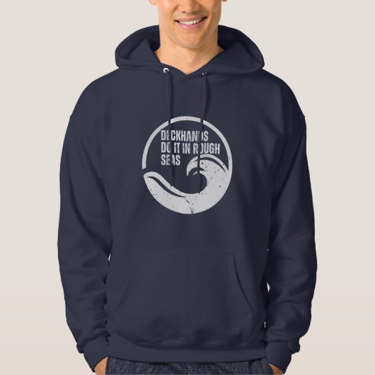Deckhands Do It In Rough Seas Funny Fishing Hoodie (Voorkant)