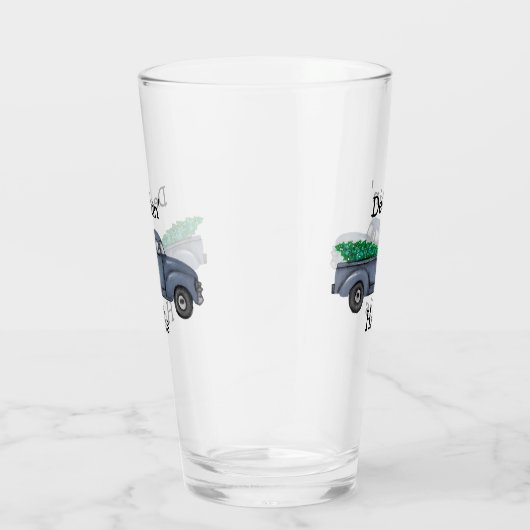 Deckin Halls Blue Kersttruck Drink glas (Rechts)