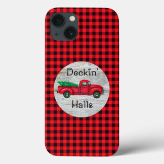 Deckin Halls Red Kersttruck Case-Mate iPhone Case