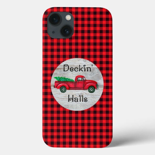 Deckin Halls Red Kersttruck Case-Mate iPhone Case (Achterkant)
