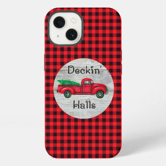 Deckin Halls Rode Kerst Truck  iPhone 13 Hoesje