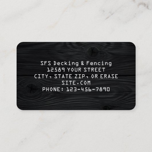 Decking and Fencing Custom QR Visitekaartje (Achterkant)