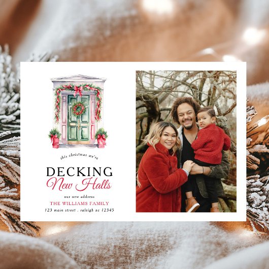 Decking New Halls Christmas Door Photo  Moving Aankondiging
