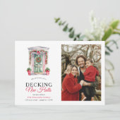 Decking New Halls Christmas Door Photo  Moving Aankondiging (Staand voorkant)