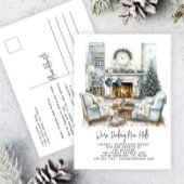 Decking New Halls Elegante Waterverf Vakantie Aankondigingskaart