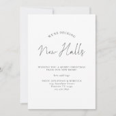 Decking New Halls Script Adres Kerstmis Feestdagenkaart (Voorkant)