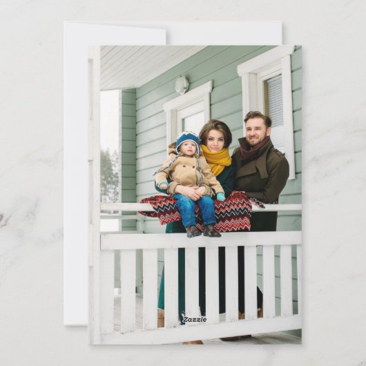 Decking New Halls Script Adres Kerstmis Feestdagenkaart (Achterkant)