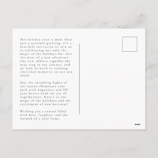 Decking New Halls Snow Wereldbol Bewegende aankond Feestdagenkaart (Achterkant)