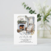 Decking New Halls Winter Waterverf Vakantie Aankondigingskaart (Staand voorkant)