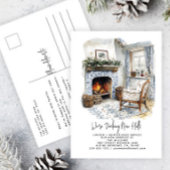 Decking New Halls Winter Waterverf Vakantie Aankondigingskaart