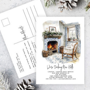 Decking New Halls Winter Waterverf Vakantie Aankondigingskaart