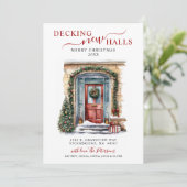 Decking Nieuwe Hallen Nieuw Huis Rode Deur Vakanti Aankondiging (Staand voorkant)