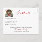 Decking Nieuwe Hallen Nieuw Huis Rode Deur Vakanti Aankondigingskaart (Achterkant)