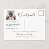 Decking Nieuwe Hallen Nieuw Huis Rode Deur Vakanti Aankondigingskaart (Achterkant)