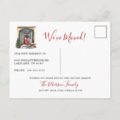 Decking Nieuwe Hallen Nieuw Huis Rode Deur Vakanti Aankondigingskaart (Achterkant)