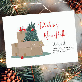 Decking nieuwe hallen rood groen feestdagenkaart