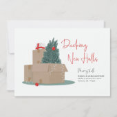 Decking nieuwe hallen rood groen feestdagenkaart (Voorkant)