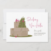 Decking nieuwe hallen verhuisdozen feestdagenkaart (Voorkant)