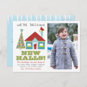 Decking Nieuwe Kerstzalen Foto Vakantie Verhuizen Aankondigingskaart (Voorkant / Achterkant)