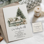 Decking Nieuwe Zalen Elegante Sage Groene Vakantie Aankondigingskaart