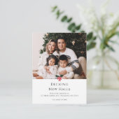 Decking Nieuwe Zalen Kerst Nieuwe Adres Foto Briefkaart (Staand voorkant)