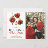 Decking Nieuwe Zalen Kerstfoto Vakantie Verhuizen Aankondiging (Voorkant)