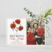 Decking Nieuwe Zalen Kerstfoto Vakantie Verhuizen Aankondiging (Staand voorkant)